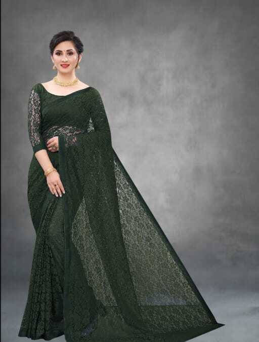    			SAREEYA16 Cotton Blend Self Design Regular Saree With Unstitched Blouse Piece ( Green )