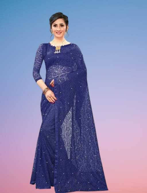 SAREEYA16 Cotton Blend Self Design Regular Saree With Unstitched Blouse Piece ( Blue ) SAREEYA16 Cotton Blend Self Design Regular Saree With Unstitched Blouse Piece ( Blue )