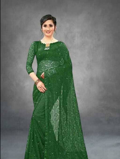     			SAREEYA16 Cotton Blend Self Design Regular Saree With Unstitched Blouse Piece ( Green )