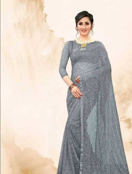     			SAREEYA16 Cotton Blend Self Design Regular Saree With Unstitched Blouse Piece ( Grey )