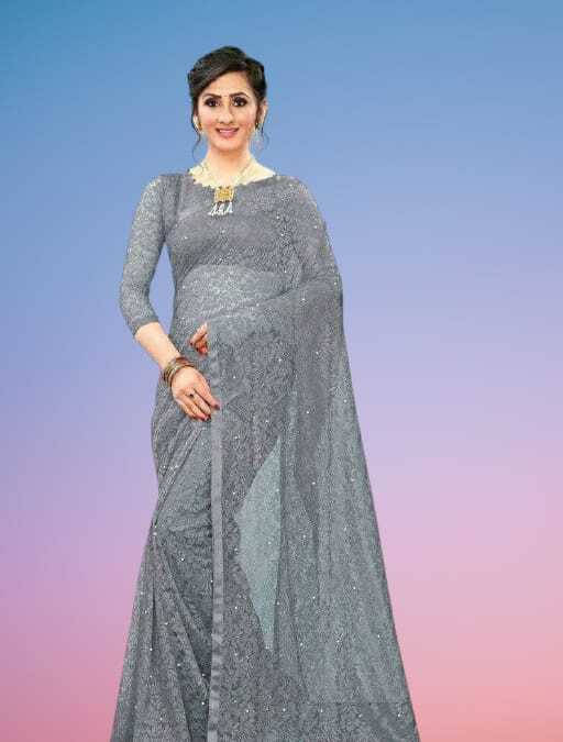SAREEYA16 Cotton Blend Self Design Regular Saree With Unstitched Blouse Piece ( Grey ) SAREEYA16 Cotton Blend Self Design Regular Saree With Unstitched Blouse Piece ( Grey )