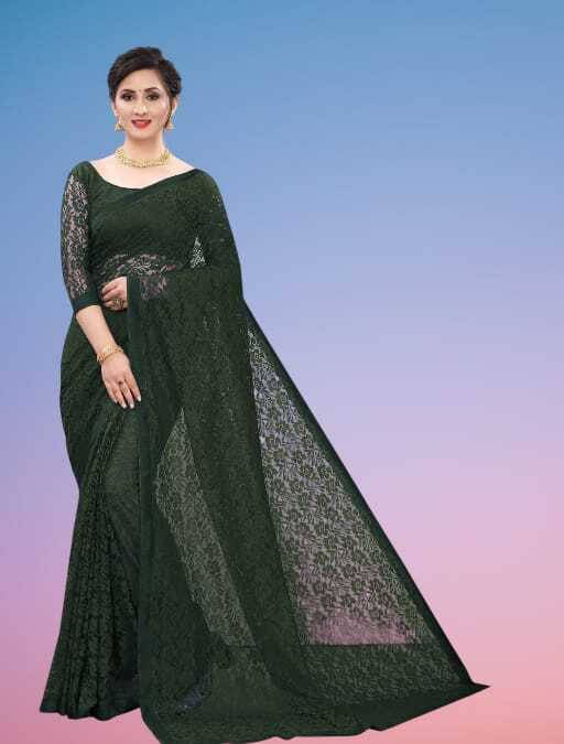     			SAREEYA16 Cotton Blend Self Design Regular Saree With Unstitched Blouse Piece ( Green )