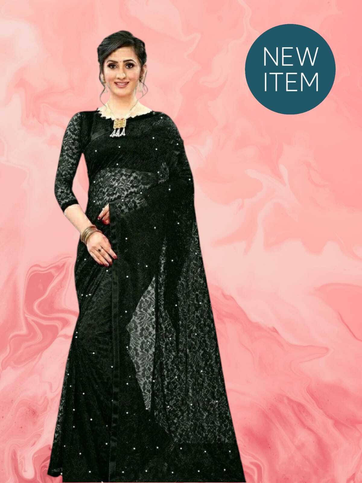     			SAREEYA16 Cotton Blend Self Design Regular Saree With Unstitched Blouse Piece ( Black )