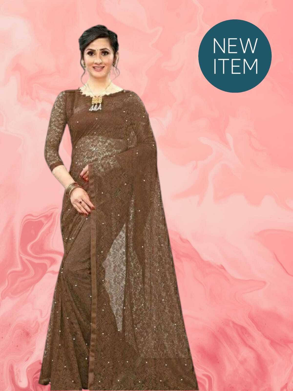 SAREEYA16 Cotton Blend Self Design Regular Saree With Unstitched Blouse Piece ( Brown ) SAREEYA16 Cotton Blend Self Design Regular Saree With Unstitched Blouse Piece ( Brown )