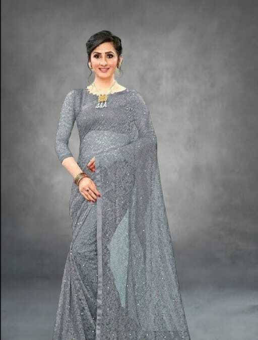 SAREEYA16 Cotton Blend Self Design Regular Saree With Unstitched Blouse Piece ( Grey ) SAREEYA16 Cotton Blend Self Design Regular Saree With Unstitched Blouse Piece ( Grey )