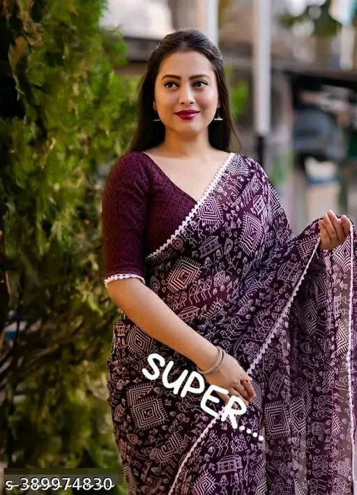 SAREEYA16 Georgette Printed Regular Saree With Unstitched Blouse Piece ( Brown ) SAREEYA16 Georgette Printed Regular Saree With Unstitched Blouse Piece ( Brown )