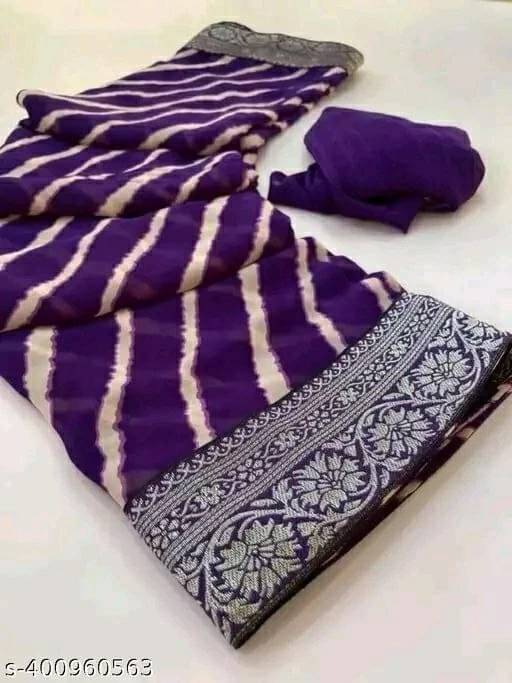     			SAREEYA16 Georgette Printed Regular Saree With Unstitched Blouse Piece ( Purple )