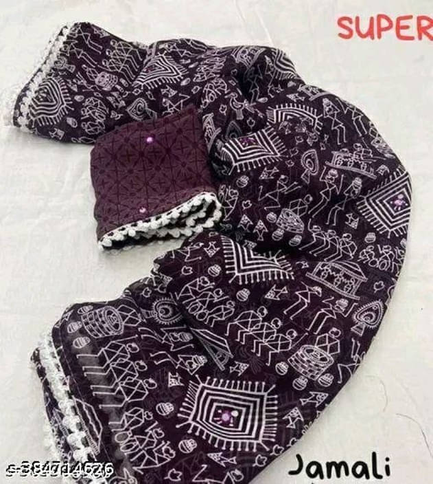     			SAREEYA16 Georgette Printed Regular Saree With Stitched Blouse ( Magenta )