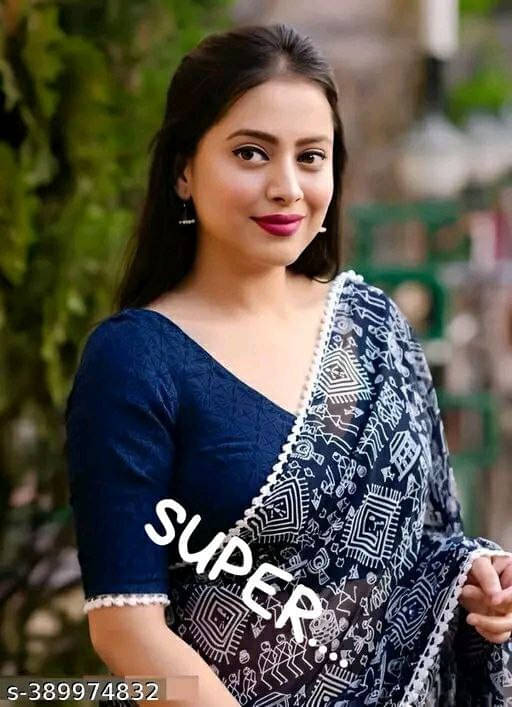     			SAREEYA16 Georgette Printed Regular Saree With Unstitched Blouse Piece ( Blue )