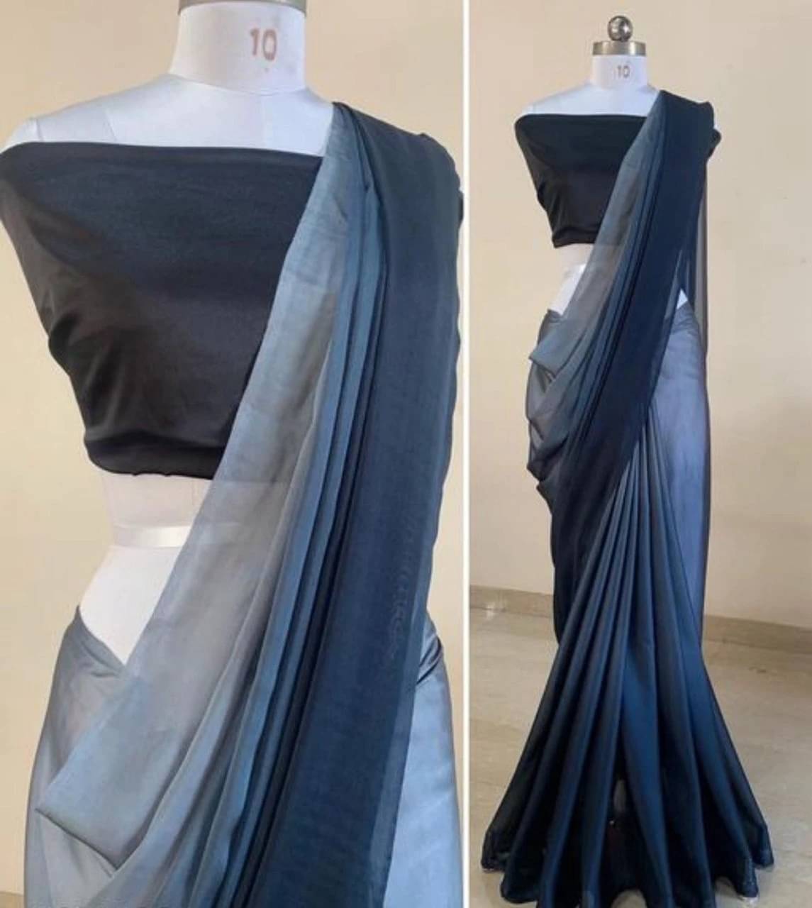     			SAREEYA16 Georgette Printed Regular Saree With Unstitched Blouse Piece ( Grey )