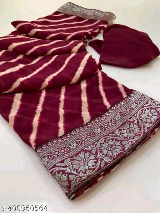     			SAREEYA16 Georgette Printed Regular Saree With Unstitched Blouse Piece ( Maroon )