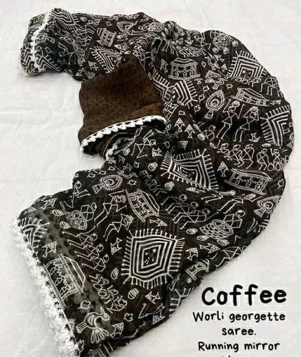 SAREEYA16 Georgette Printed Regular Saree With Unstitched Blouse Piece ( Brown ) SAREEYA16 Georgette Printed Regular Saree With Unstitched Blouse Piece ( Brown )