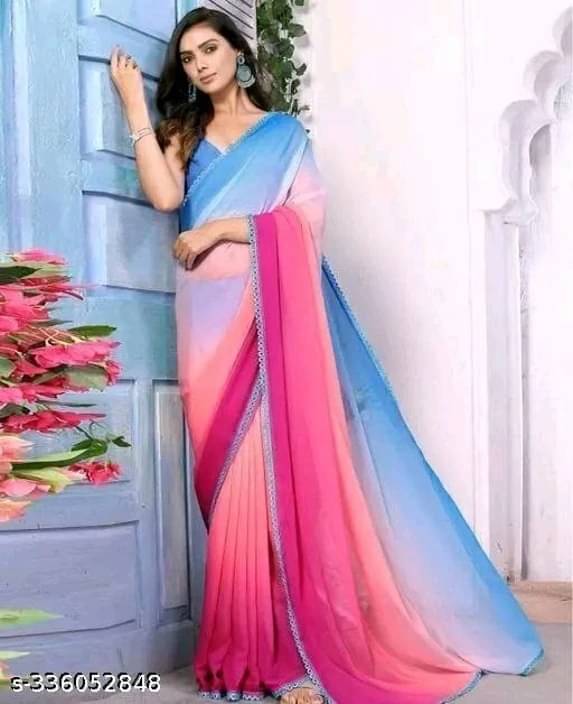     			SAREEYA16 Georgette Printed Regular Saree With Unstitched Blouse Piece ( Multicolor )