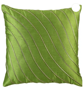     			SHADAB Set of 5 Silk Striped Square Cushion Cover (40X40)cm - Green