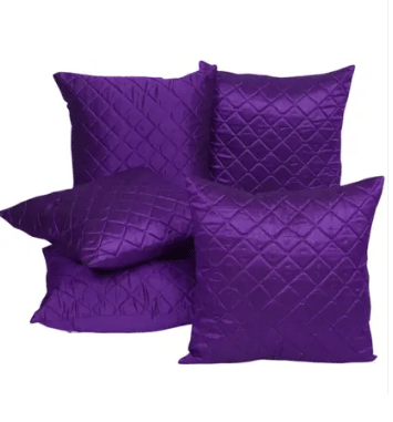 SHADAB Set of 5 Silk Striped Square Cushion Cover (40X40)cm - Purple SHADAB Set of 5 Silk Striped Square Cushion Cover (40X40)cm - Purple