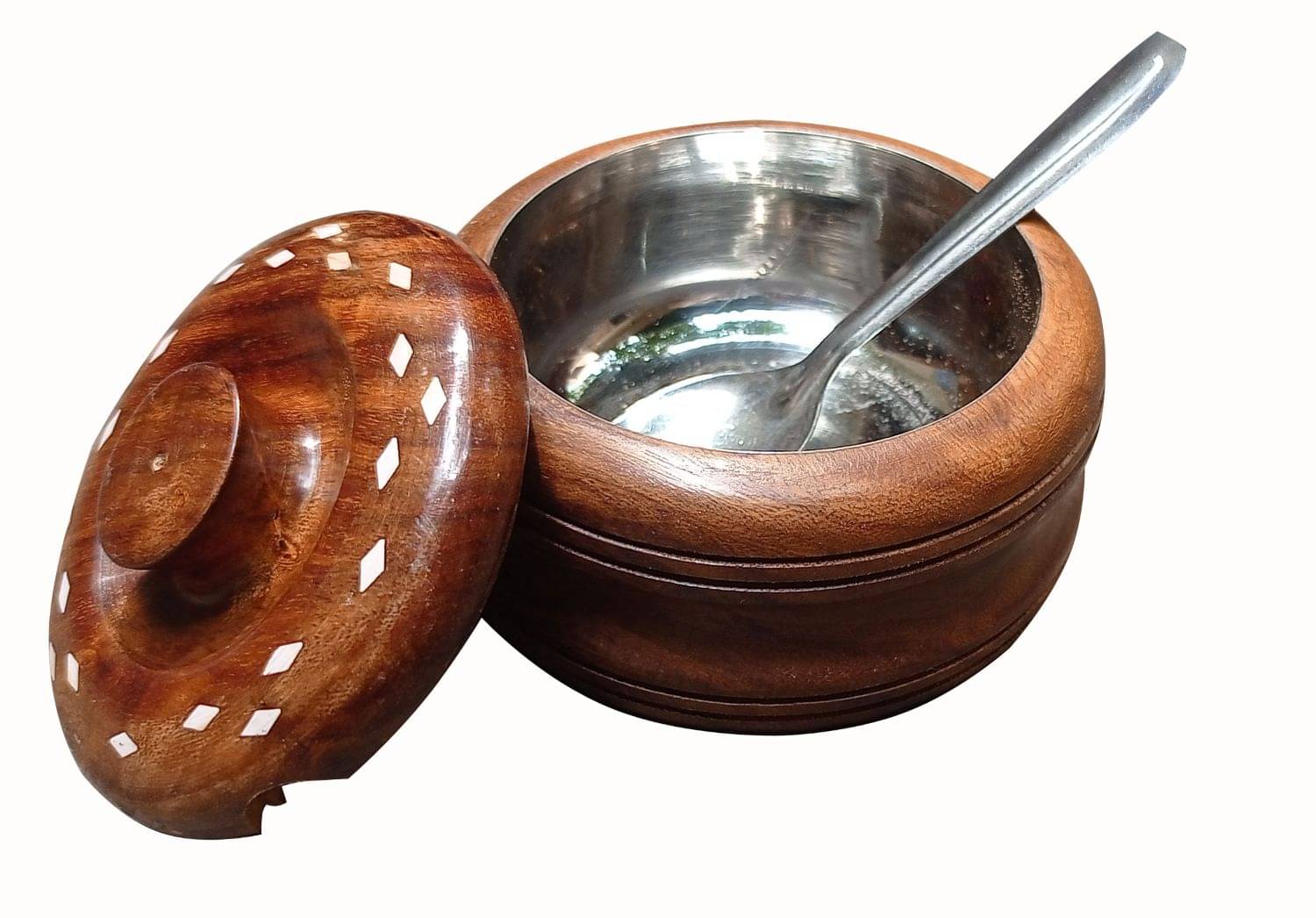     			SWH Wooden Brown Food Container ( Set of 1 )