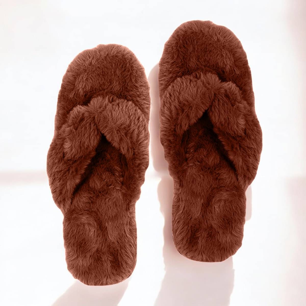    			Shoemusq Brown Women's Thong Flip Flop