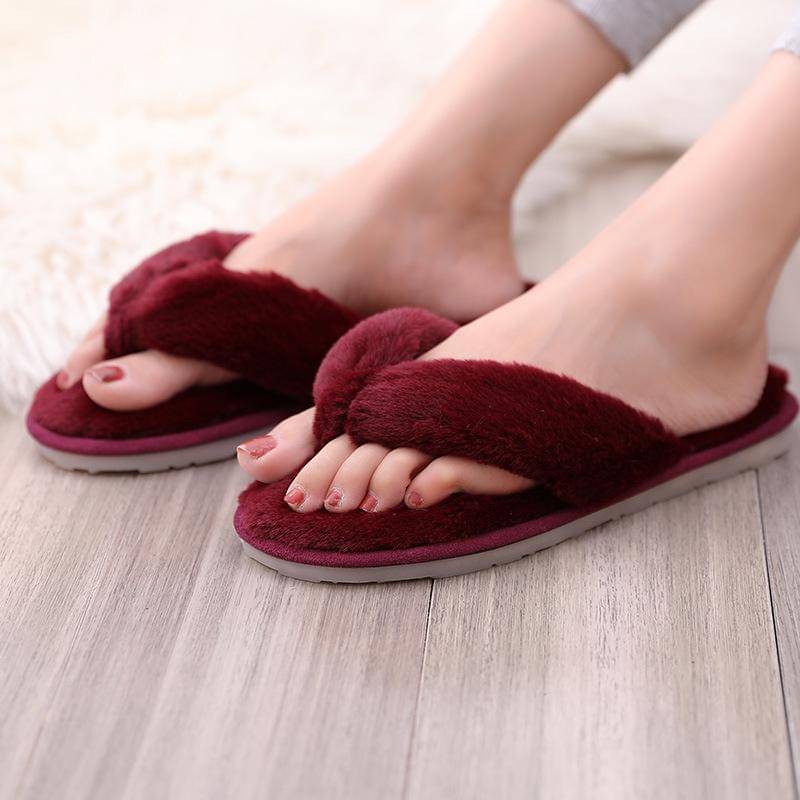     			Shoemusq Maroon Women's Thong Flip Flop