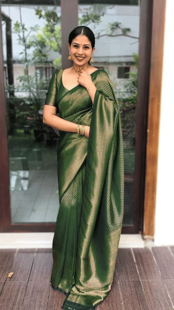     			THE PRIVATE LABLE Linen Printed Banarasi saree With Unstitched Blouse Piece ( Multicolor )