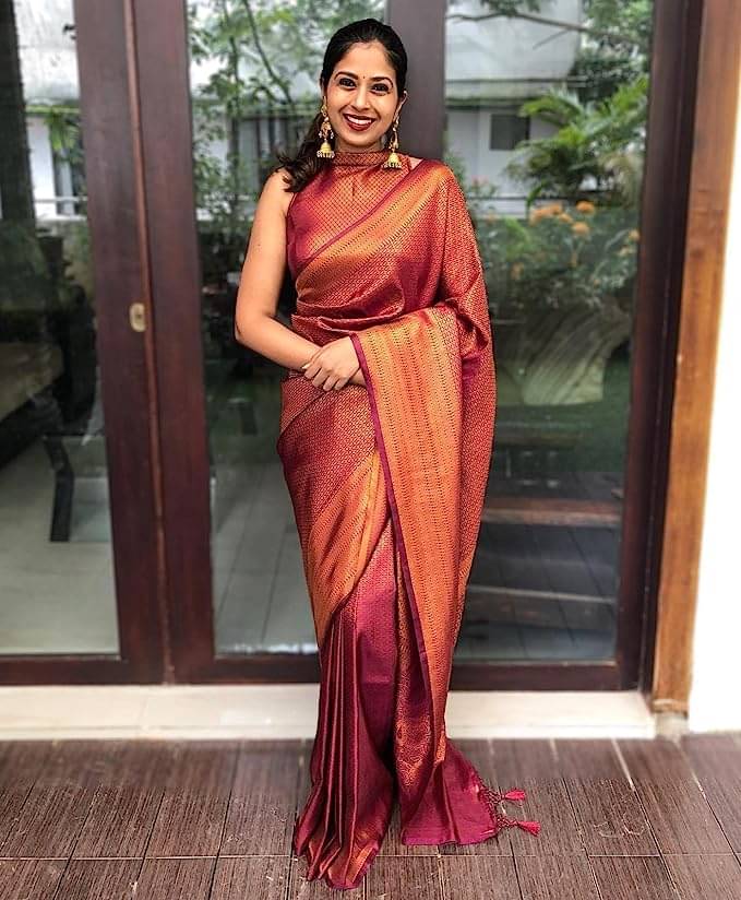 THE PRIVATE LABLE Linen Printed Banarasi saree With Unstitched Blouse Piece ( Maroon ) THE PRIVATE LABLE Linen Printed Banarasi saree With Unstitched Blouse Piece ( Maroon )