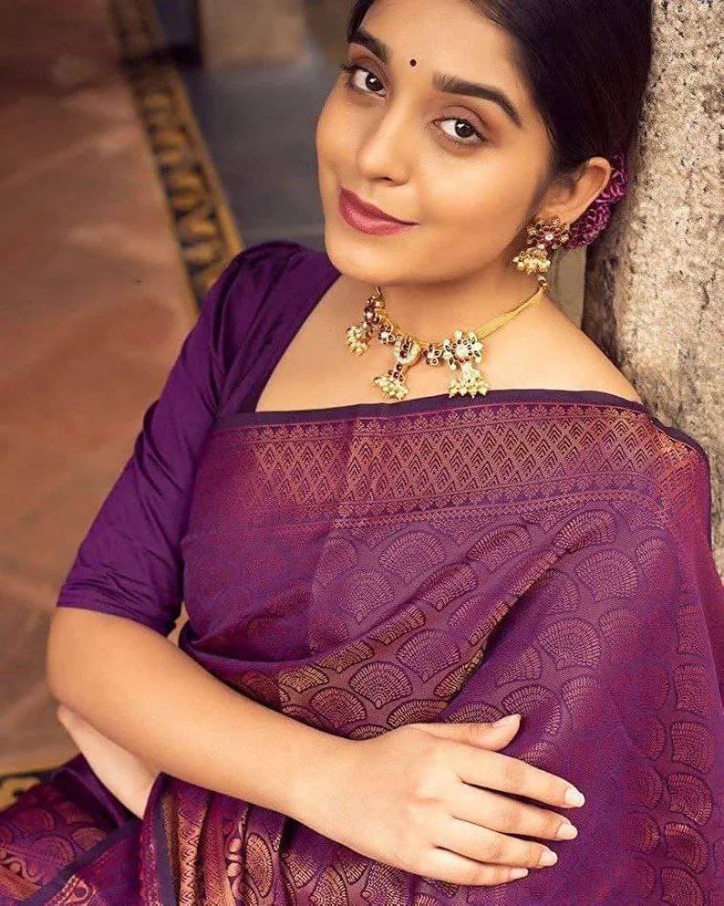     			THE PRIVATE LABLE Linen Printed Banarasi saree With Unstitched Blouse Piece ( Brown )