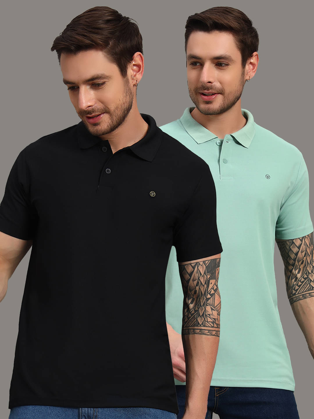 TRIUS Men Cotton Blend Regular Fit Solid Polo T Shirt ( Black ) TRIUS Men Cotton Blend Regular Fit Solid Polo T Shirt ( Black )