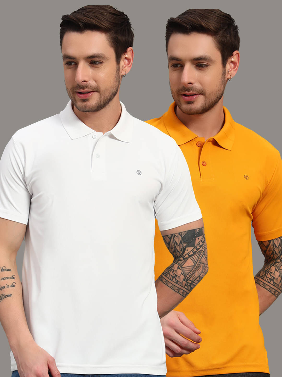 TRIUS Men Cotton Blend Regular Fit Solid Polo T Shirt ( White ) TRIUS Men Cotton Blend Regular Fit Solid Polo T Shirt ( White )
