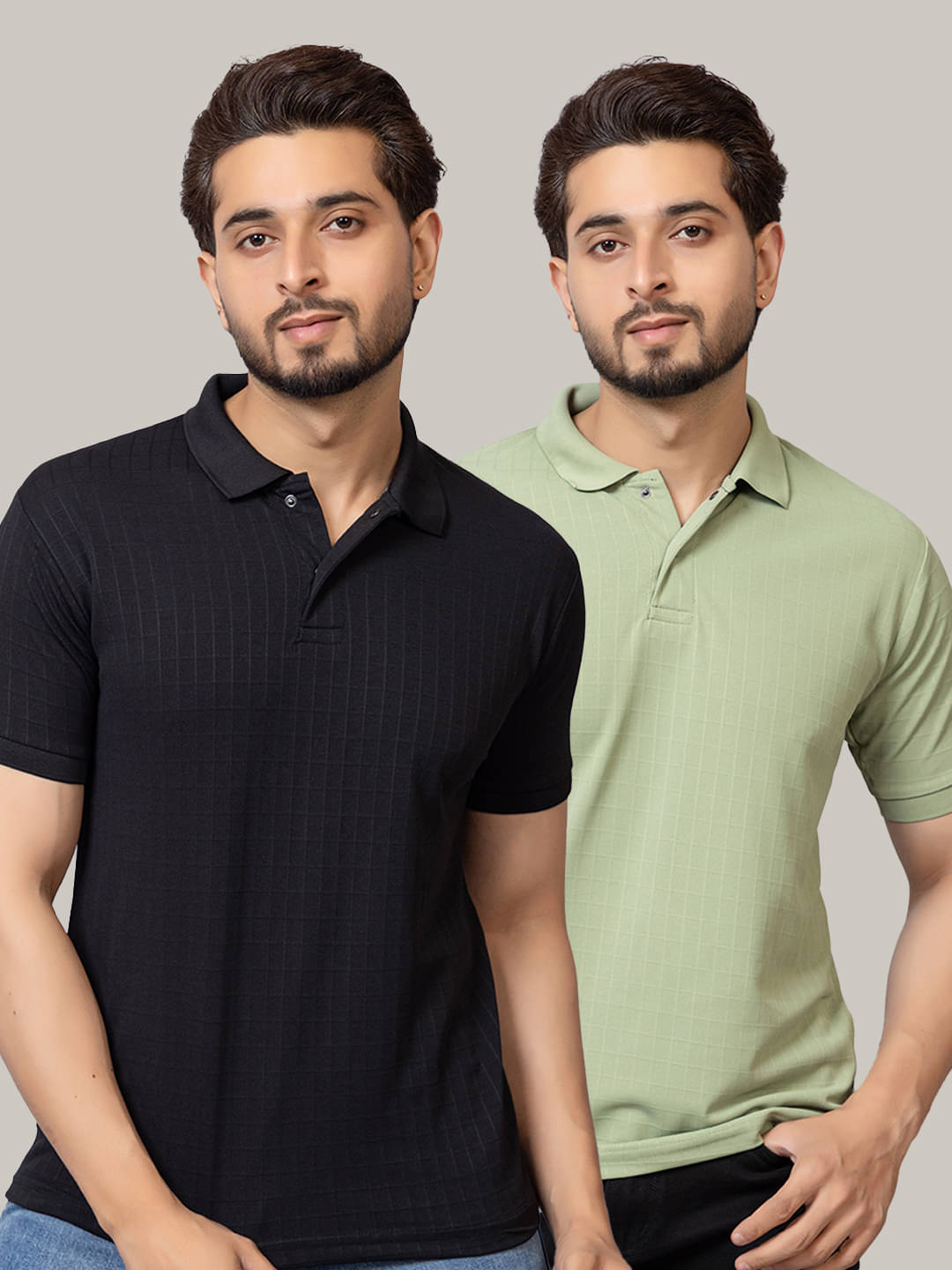     			TRIUS Men Cotton Blend Regular Fit Solid Polo T Shirt ( Black )