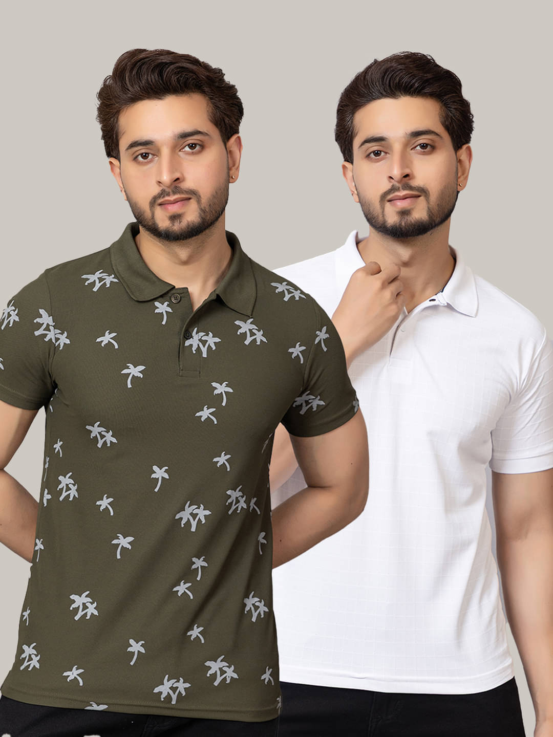 TRIUS Men Cotton Blend Regular Fit Printed Polo T Shirt ( Olive ) TRIUS Men Cotton Blend Regular Fit Printed Polo T Shirt ( Olive )