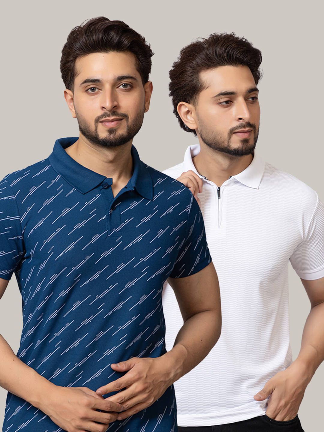 TRIUS Men Cotton Blend Regular Fit Printed Polo T Shirt ( Navy )     			TRIUS Men Cotton Blend Regular Fit Printed Polo T Shirt ( Navy )