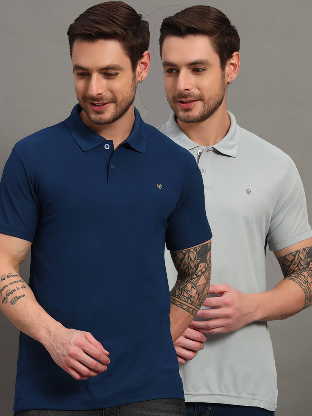 TRIUS Men Cotton Blend Regular Fit Solid Polo T Shirt ( Navy Blue )     			TRIUS Men Cotton Blend Regular Fit Solid Polo T Shirt ( Navy Blue )