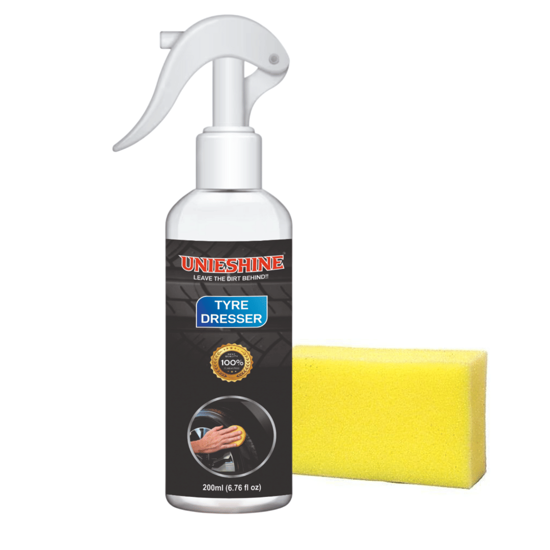     			UNIESHINE Tyre Shiner 200ml - Deep Black Gloss, UV Protection, Anti-Aging, Non-Greasy, Long-Lasting Wet Look with Applicator