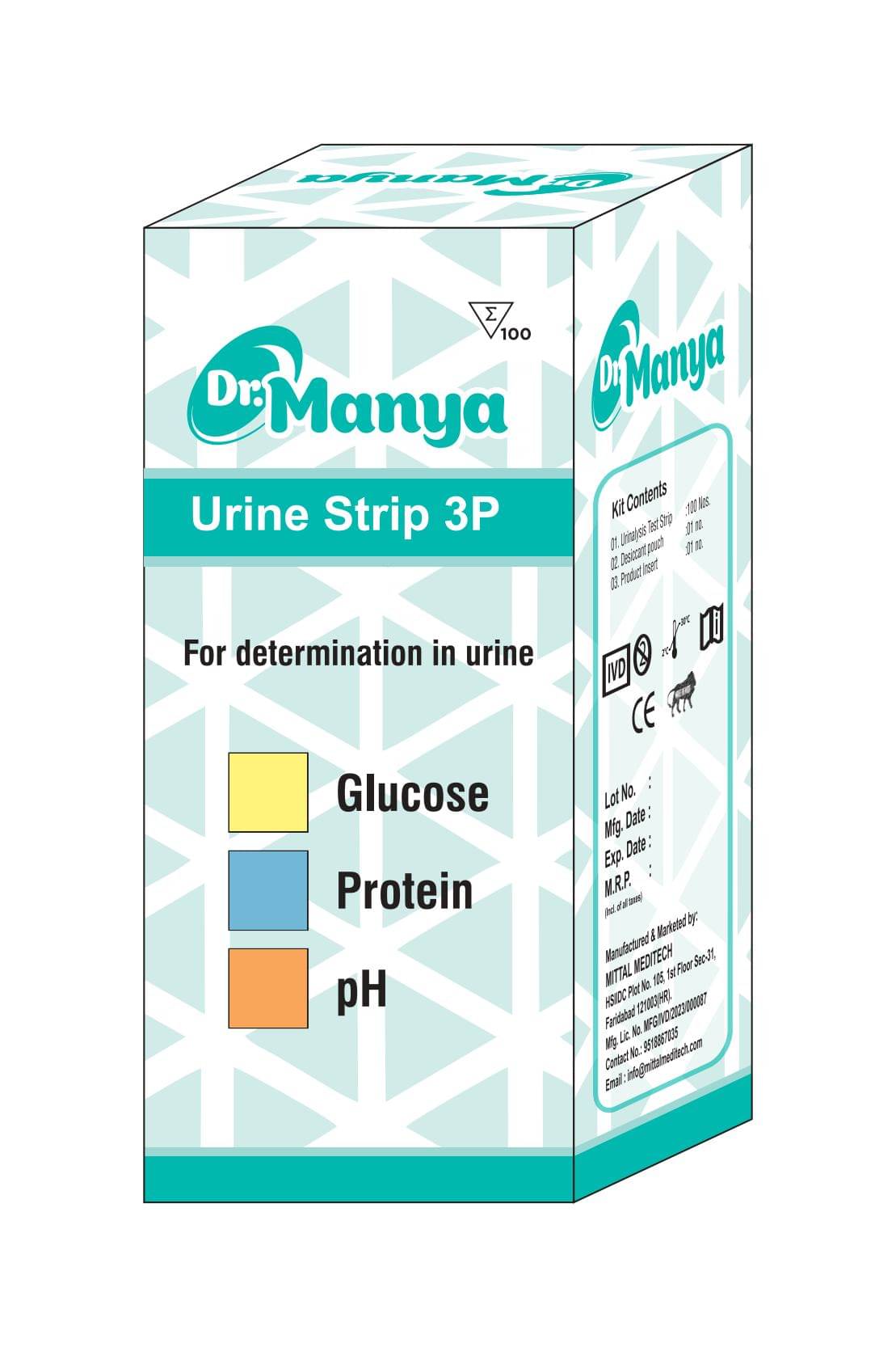 Urine Test Strips – 3 Parameter (Glu Protein & pH) | 1 Bottle – 100 Strips | Quick & Accurate Urine Analysis Urine Test Strips – 3 Parameter (Glu Protein & pH) | 1 Bottle – 100 Strips | Quick & Accurate Urine Analysis