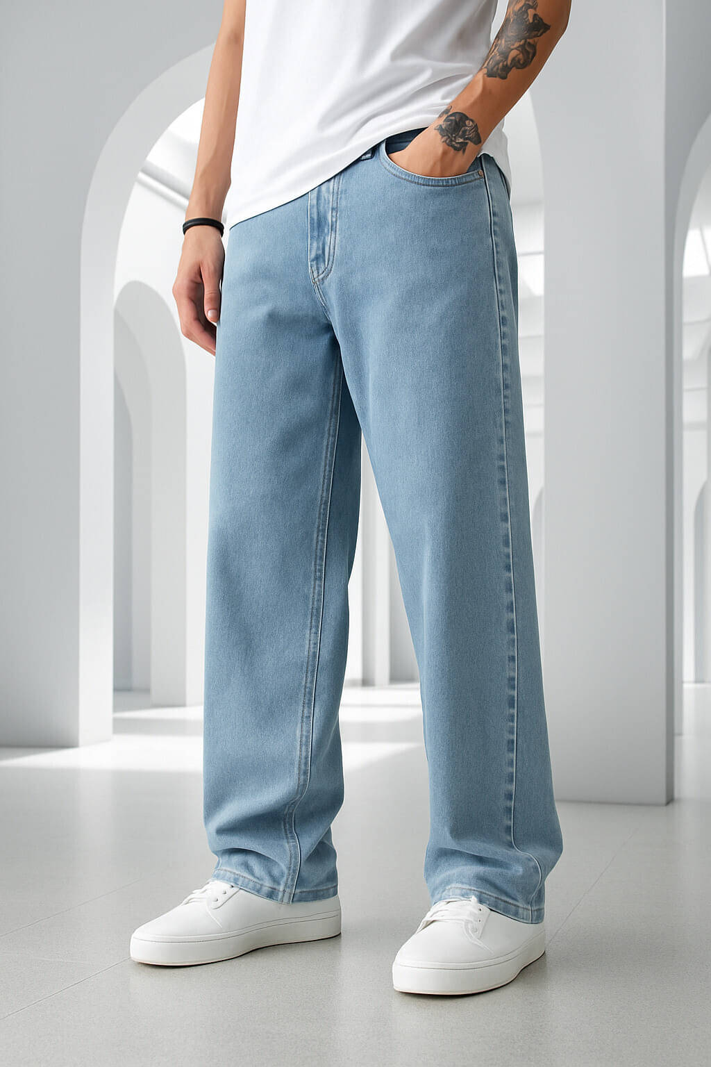 VELTICK Clean Look Men's Jeans - Light Blue ( Pack of 1 ) VELTICK Clean Look Men's Jeans - Light Blue ( Pack of 1 )