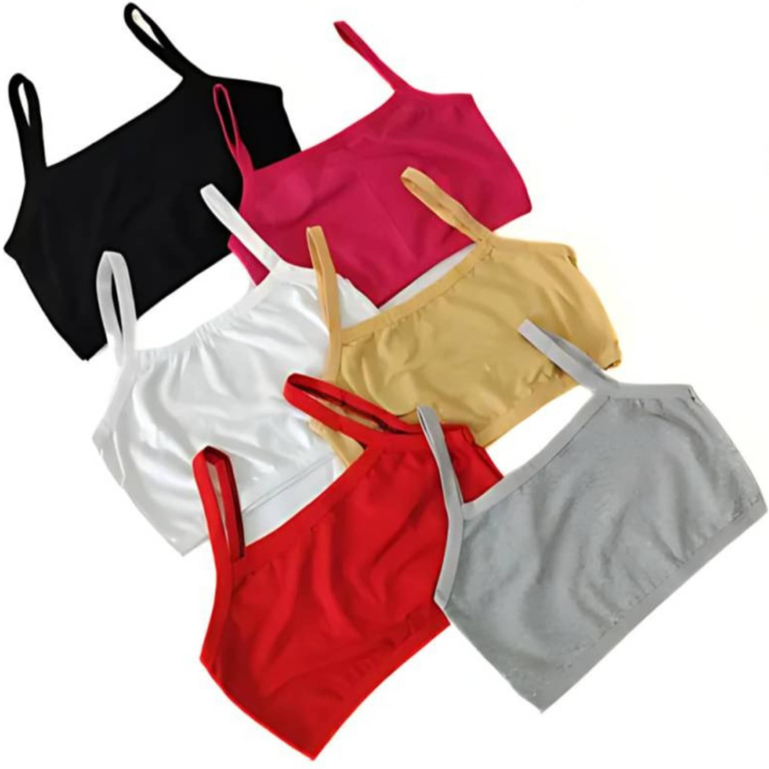     			VELVIZHI Pack of 6 Cotton Blend Non Padded T-Shirt Bra For Women ( Multicolor )
