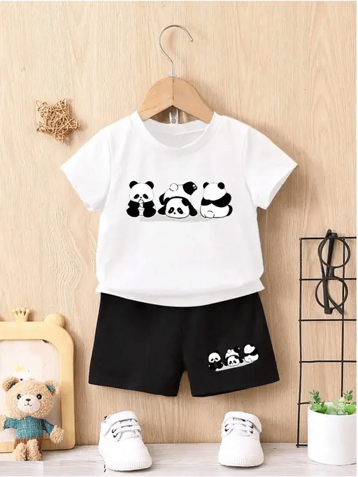     			WESEVEN Pack of 1 Unisex Cotton Blend T-Shirt & Shorts Set ( White )
