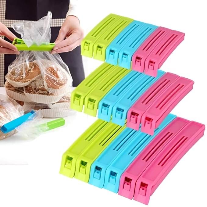     			WHIMSICAL WONDERS 18Pc Plastic Food Snack Bag Pouch Clip Sealer for Keeping Food Fresh for Home, Kitchen, Camping Snack Seal Sealing Bag Clips (Multi-Color) | Food Clips Sealer | Pouch Clip Sealer (Pack of 18)|