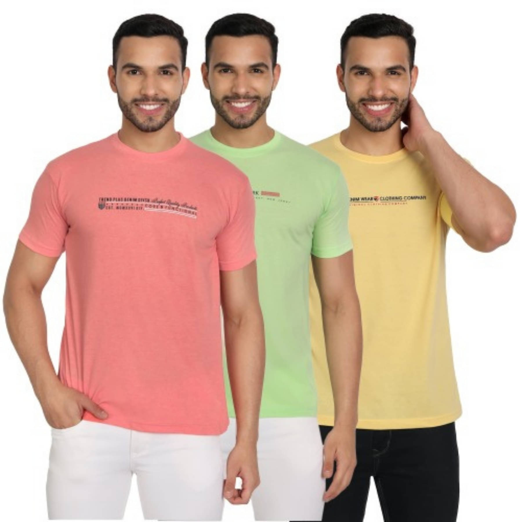     			ZEFFORA Men Cotton Blend Regular Fit Solid T-Shirt ( Multicolor12 )