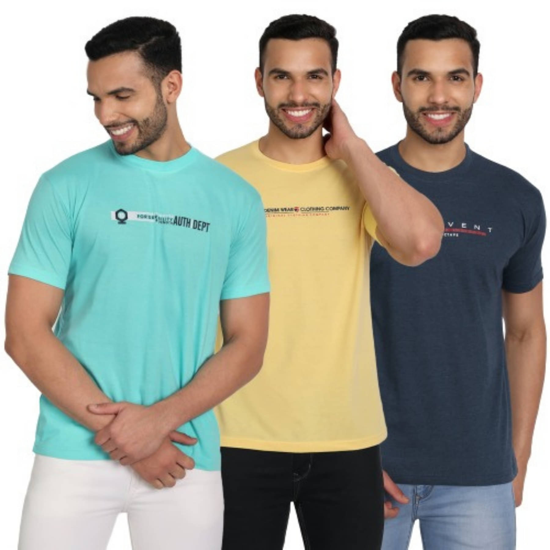     			ZEFFORA Men Cotton Blend Regular Fit Solid T-Shirt ( Multicolor9 )