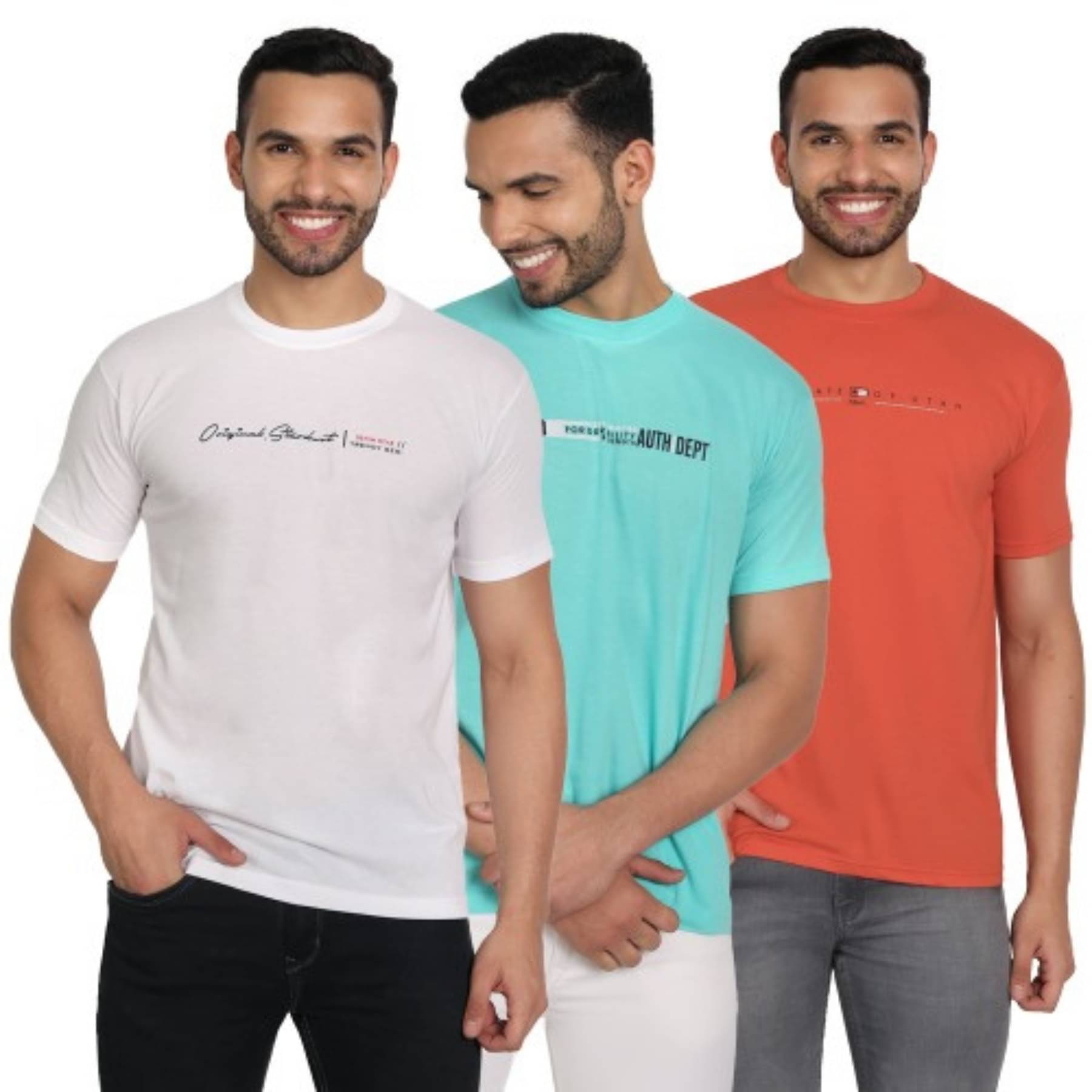     			ZEFFORA Men Cotton Blend Regular Fit Solid T-Shirt ( Multicolor6 )