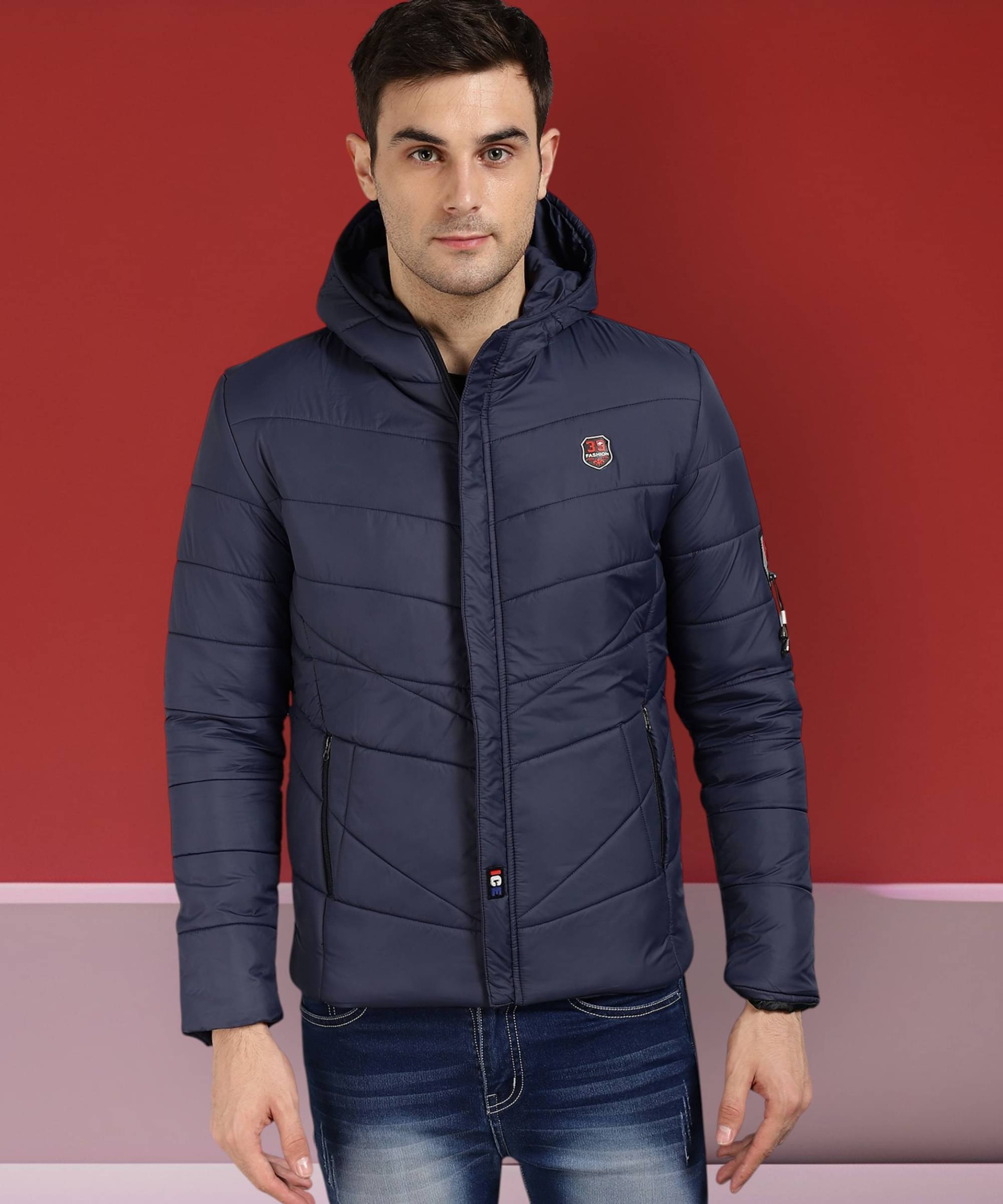     			ZEPPI Polyester Men's Puffer Jacket - Navy ( Pack of 1 )