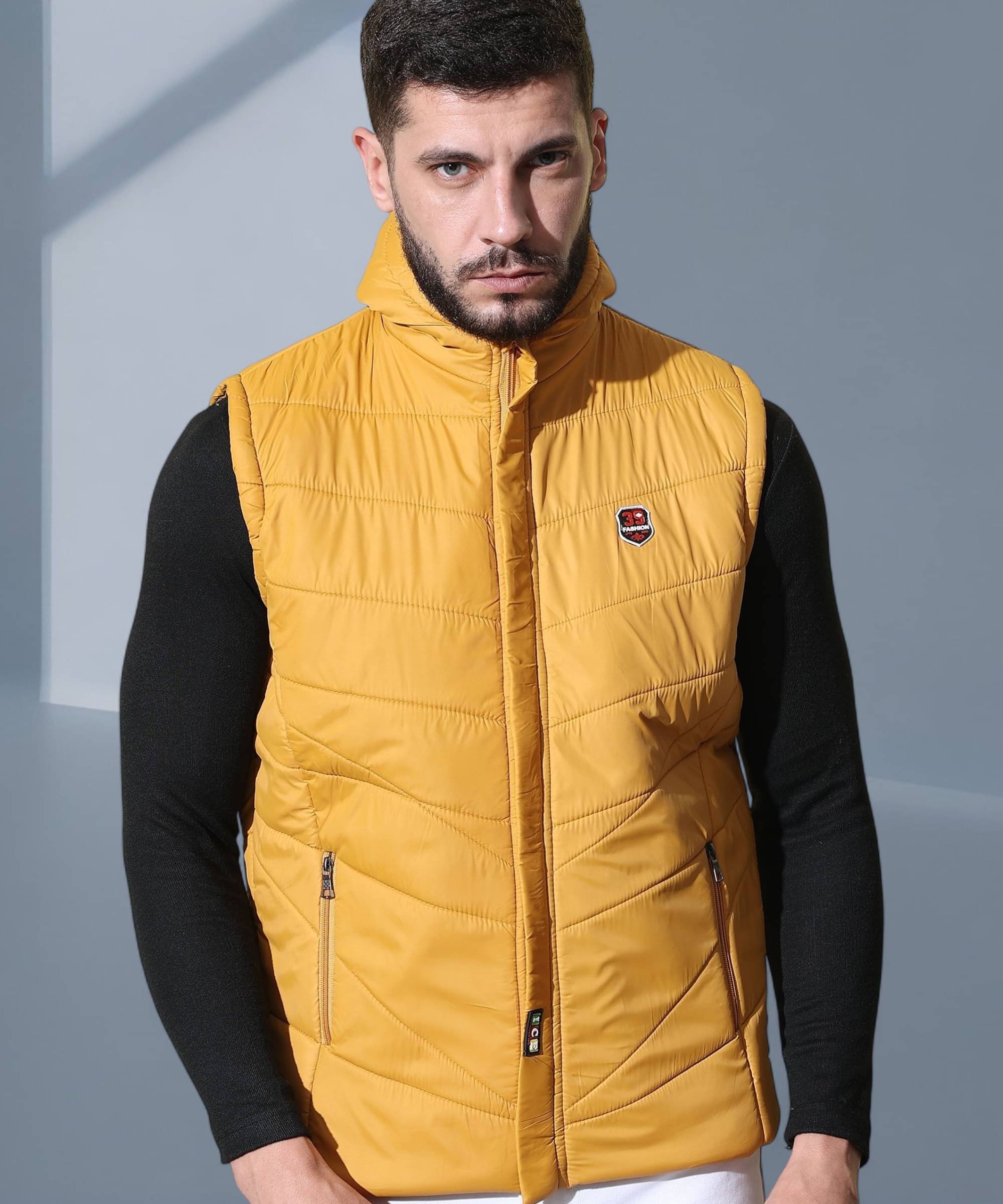     			ZEPPI Polyester Men's Puffer Jacket - Mustard ( Pack of 1 )