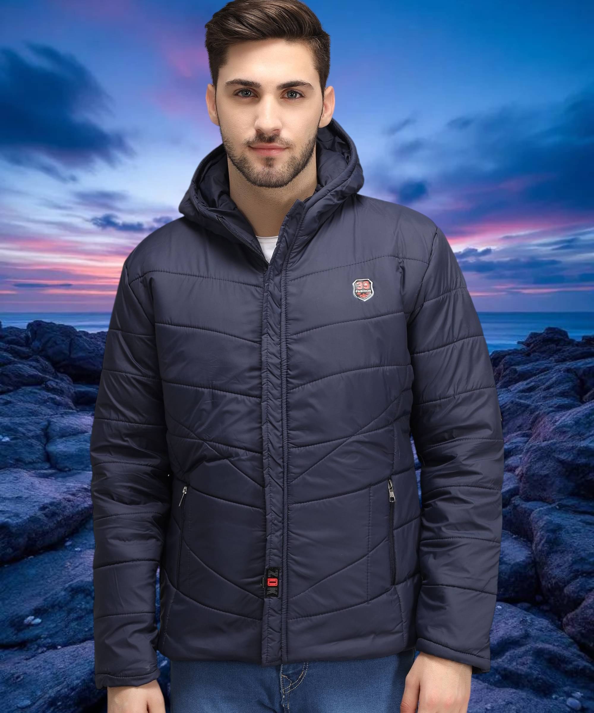 ZEPPI Polyester Men's Puffer Jacket - Navy ( Pack of 1 ) ZEPPI Polyester Men's Puffer Jacket - Navy ( Pack of 1 )