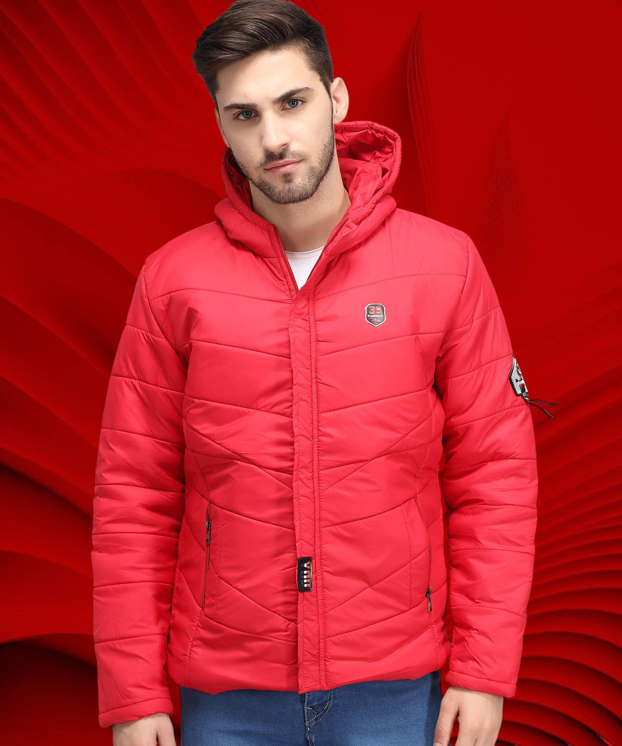     			ZEPPI Polyester Men's Puffer Jacket - Red ( Pack of 1 )