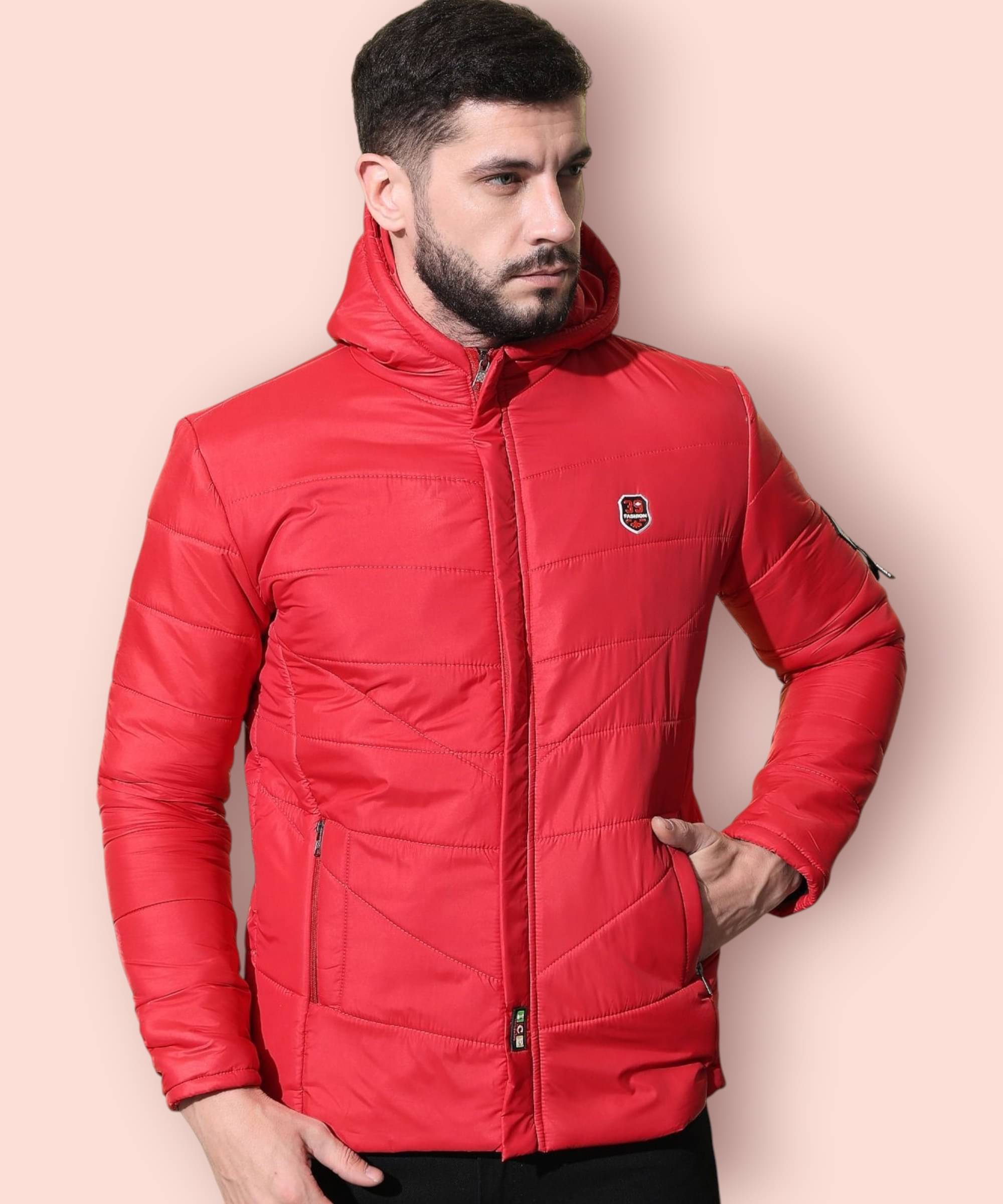     			ZEPPI Polyester Men's Puffer Jacket - Red ( Pack of 1 )