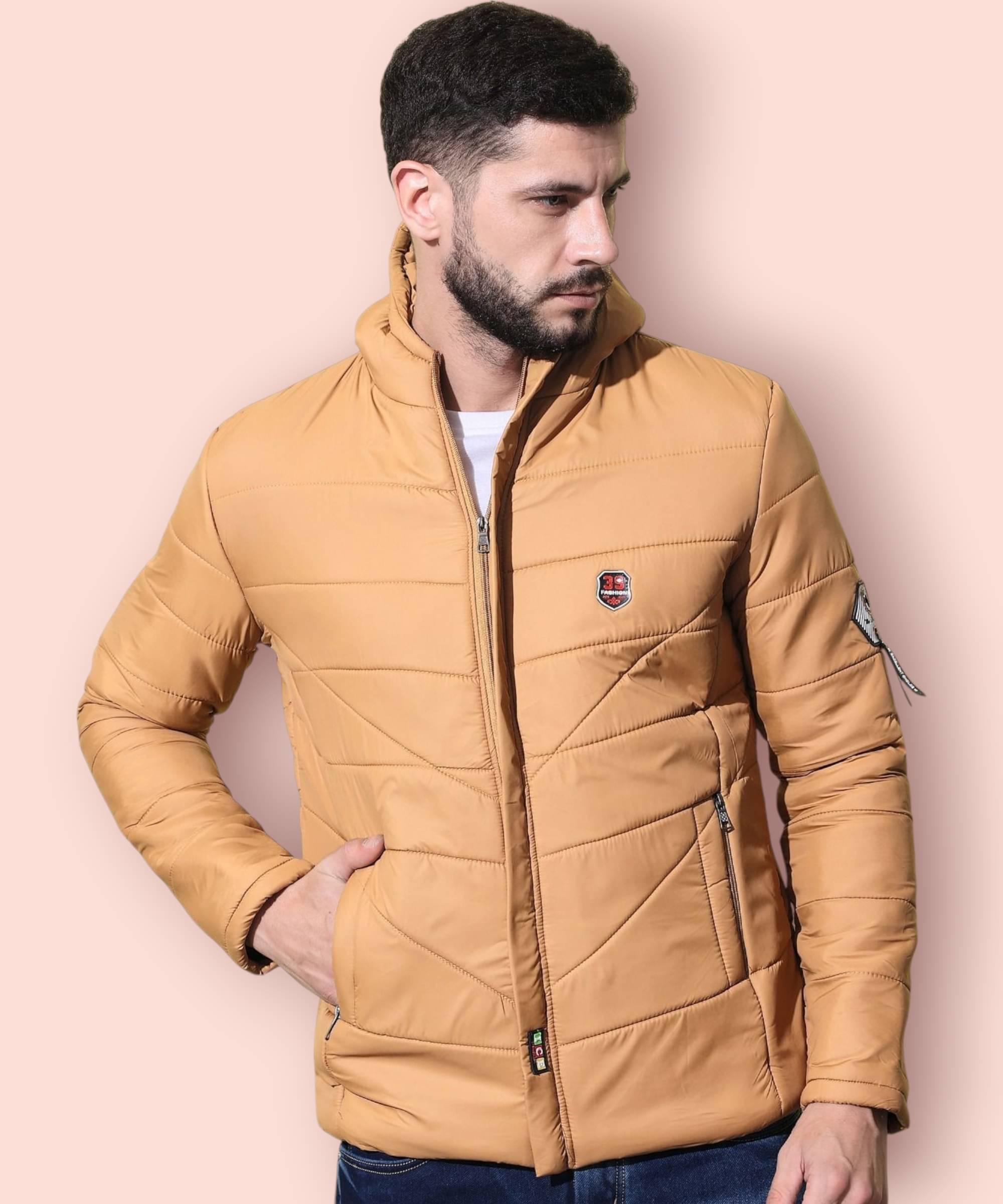     			ZEPPI Polyester Men's Puffer Jacket - Mustard ( Pack of 1 )