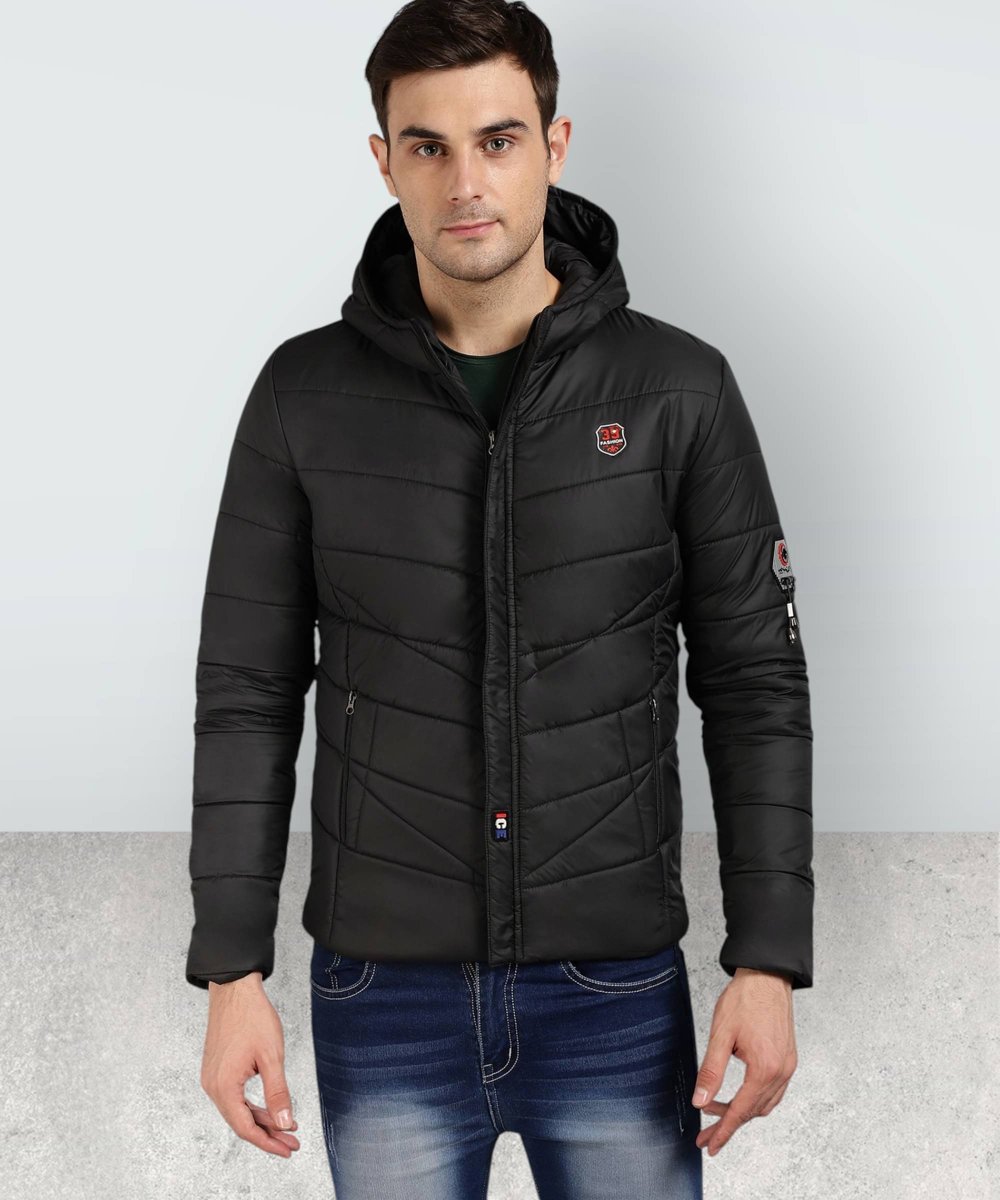     			ZEPPI Polyester Men's Puffer Jacket - Black ( Pack of 1 )