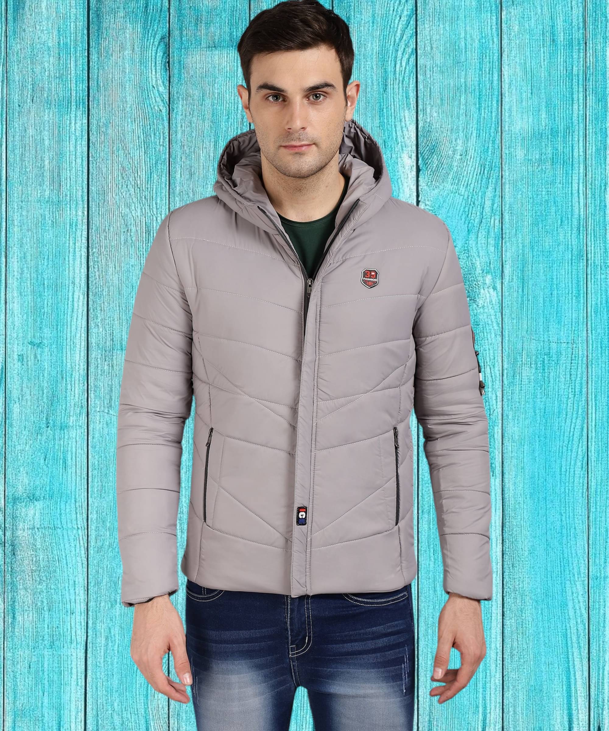     			ZEPPI Polyester Men's Puffer Jacket - Grey ( Pack of 1 )