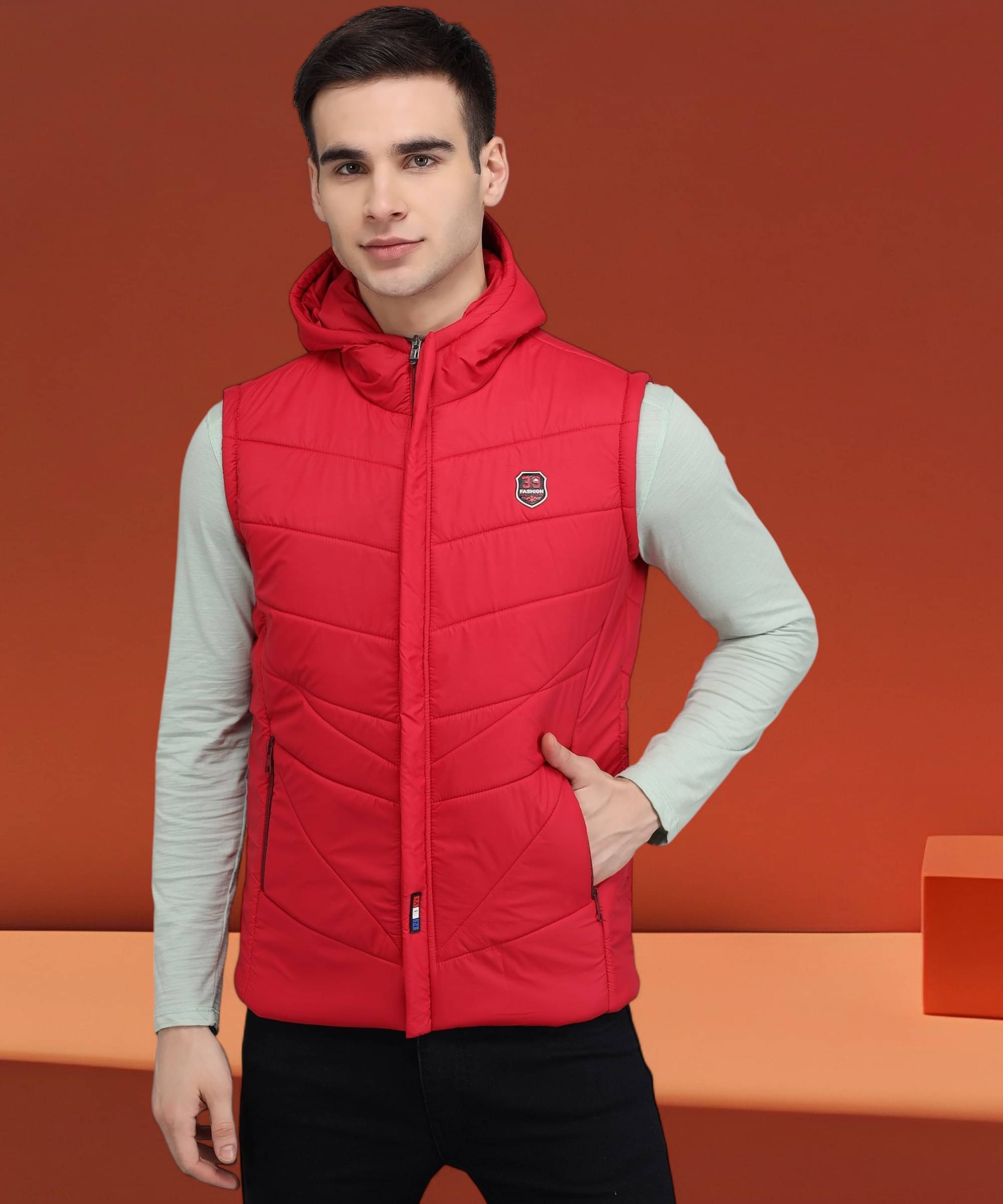     			ZEPPI Polyester Men's Puffer Jacket - Red ( Pack of 1 )
