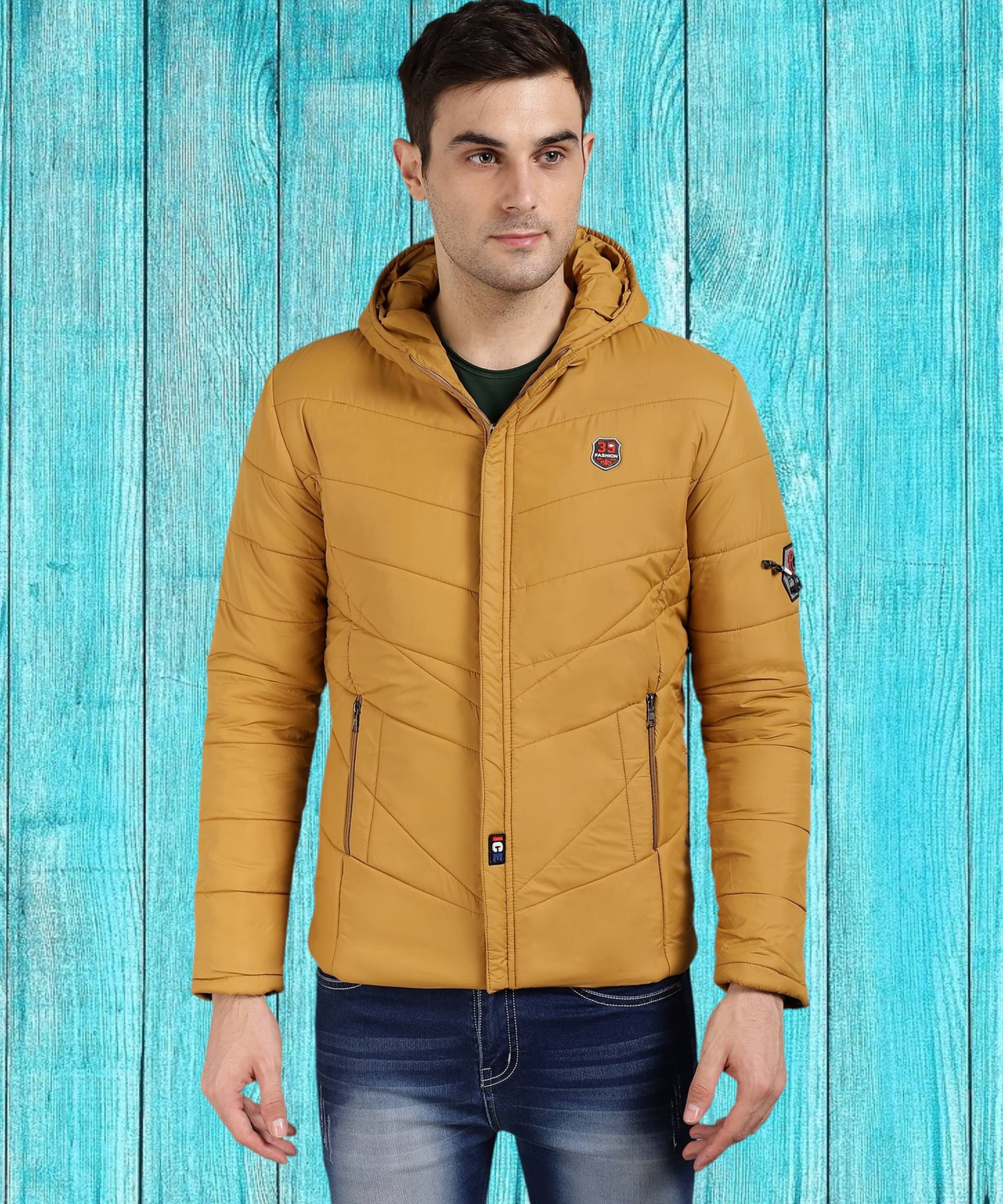     			ZEPPI Polyester Men's Puffer Jacket - Mustard ( Pack of 1 )